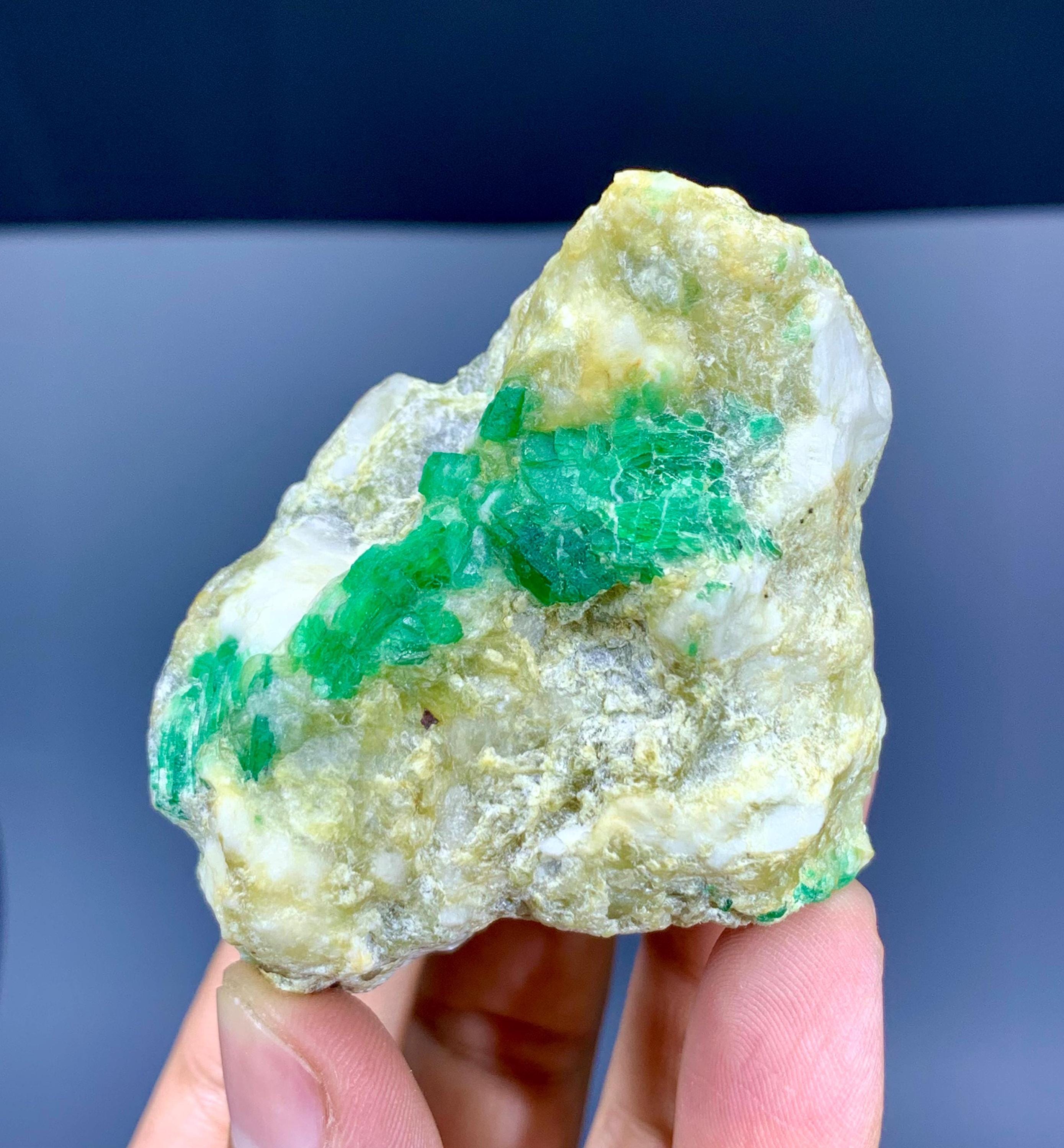 Swat Valley Emerald on Matrix: Raw Crystal Specimen, Collector's