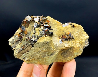 Rare Phantom Rare Brookite Cluster on Matrix, Brookite Crystals, Rare Mineral, Brookite Specimen from Pakistan - 110 gram