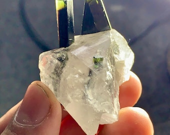 Green Cap Tourmaline on Quartz Specimen, Skardu Pakistan