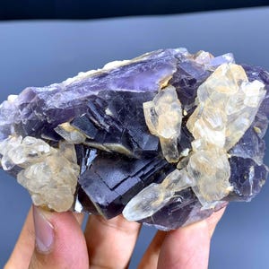 Purple Phantom Fluorite with Calcite from Baluchistan Pakistan - 205 gram
