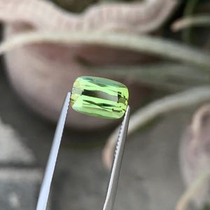 Natural Tourmaline Loose Gemstone For Jewelry, Faceted Tourmaline Gemstone, lime Green Tourmaline Ring, cushion shape Tourmaline, 4.95 CT