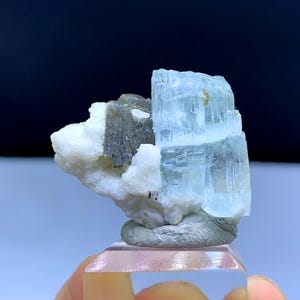 Sky Blue Aquamarine with Mica and Feldspar, Natural Aquamarine, Aquamarine Specimen from Shigar Pakistan - 20 gram