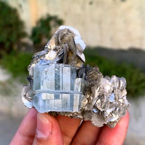 Sky Blue Aquamarine Crystal on Muscovite Mica - Nagar Valley, Pakistan