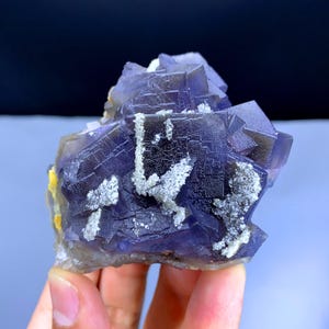 Natural Purple Cubic Phantom Fluorite with Calcite, Fluorite Crystals, Fluorite Specimen from Baluchistan Pakistan - 274 grams