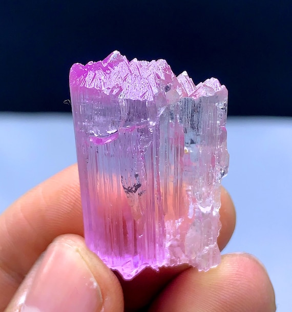 Natural Fluorescent Pink Color Kunzite Crystal, Etched Kunzite, Kunzite Stone, Kunzite from Afghanistan - 12 grams