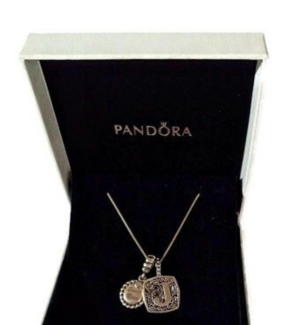 Pandora Initial J Necklace and Sweet Niece Charm