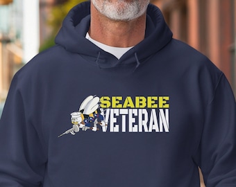 Seabee Veteran Hoodie, Military Graphic Pullover