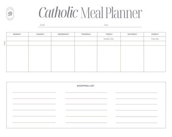 Catholic Meal Planner | Saint Veronica
