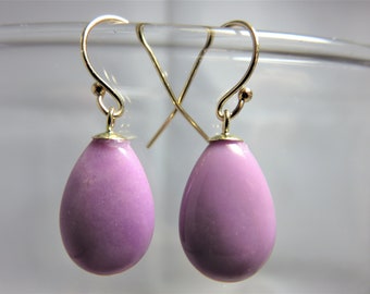 SALE 25% OFF Natural Smooth Phosphosider Drops and 14K solid yellow gold earwires