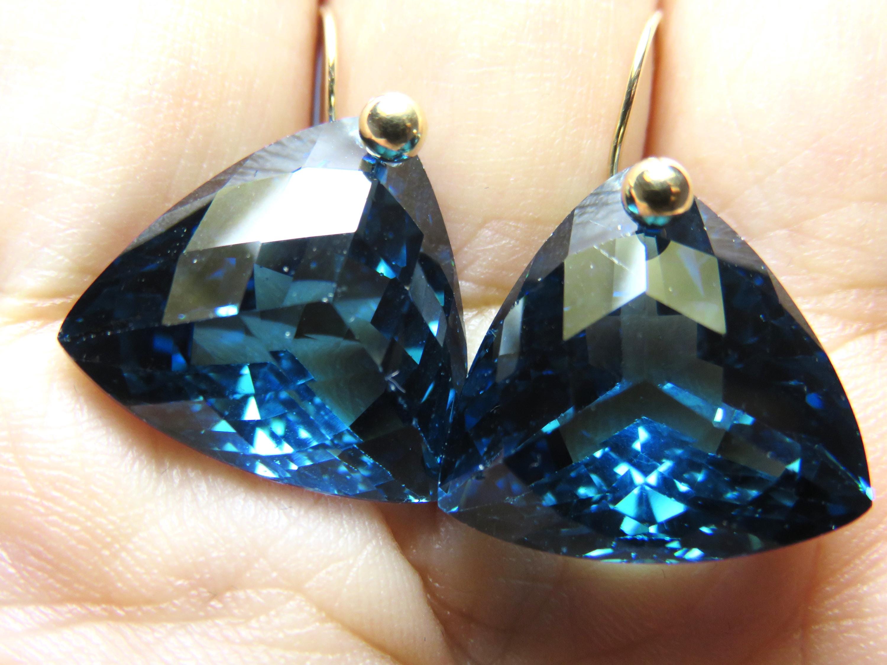 Laaina/ラアイナTRIANGLE TOPAZ CUFF Silver And 10k Gold Celestial Ring - London Blue Topaz-Keith