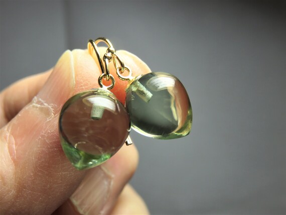 SALE 25 % OFF Natural Smooth Prasiolite Lotus Acorn 14x11mm and
