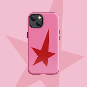 Pink Red Y2K Star Phone Case, Trendy Girl That Girl Aesthetics iPhone Case, NYC Downtown Girl Gifts For Her, Fashion Graphic Phone Casings