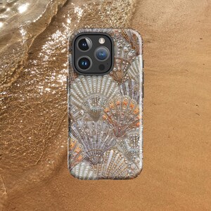 Coque de portable mosaïque estivale européenne, coque rigide effet strass pour collage, plage océan littoral esthétique tendance pour iPhone 16 15 14 13 12