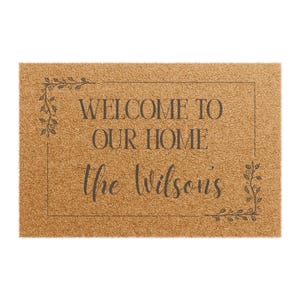 Personalized Welcome Doormat, Custom Home Entry Rug, Housewarming Gift, Front Porch Mat, Outdoor Welcome Mat