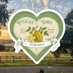 Stardew Valley Sticker Merch, Kiss-Cut Sticker, Starfruit sticker, cozy gamer gift, stardew valley starfruit sticker, gamer girlfriend gift