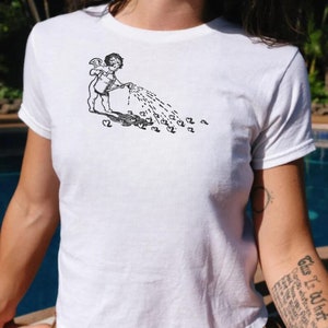 Cupid tee, Retro illustration, Pinterest aesthetic, coquette tee, cherub shirt, vintage shirt, cupid cherub angel whimsygoth, retro goth y2k