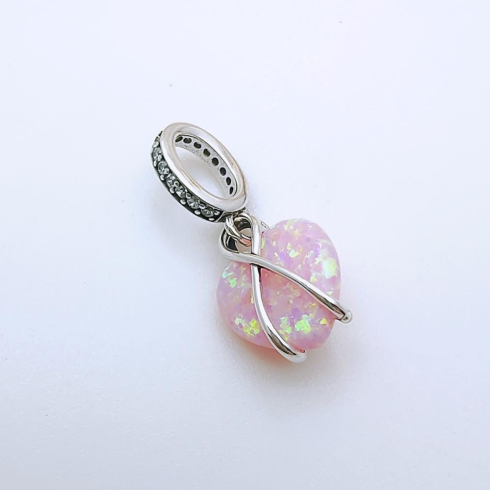 Pandora Mum Opalescent Heart Dangle Charm - Etsy