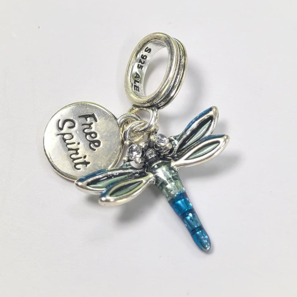 Dragonfly Pandora Charm Dancing Dragonfly Chain Bracelet Silver