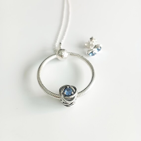 Pandora Pandora March Birthstone Eternity Circle O Pendant
