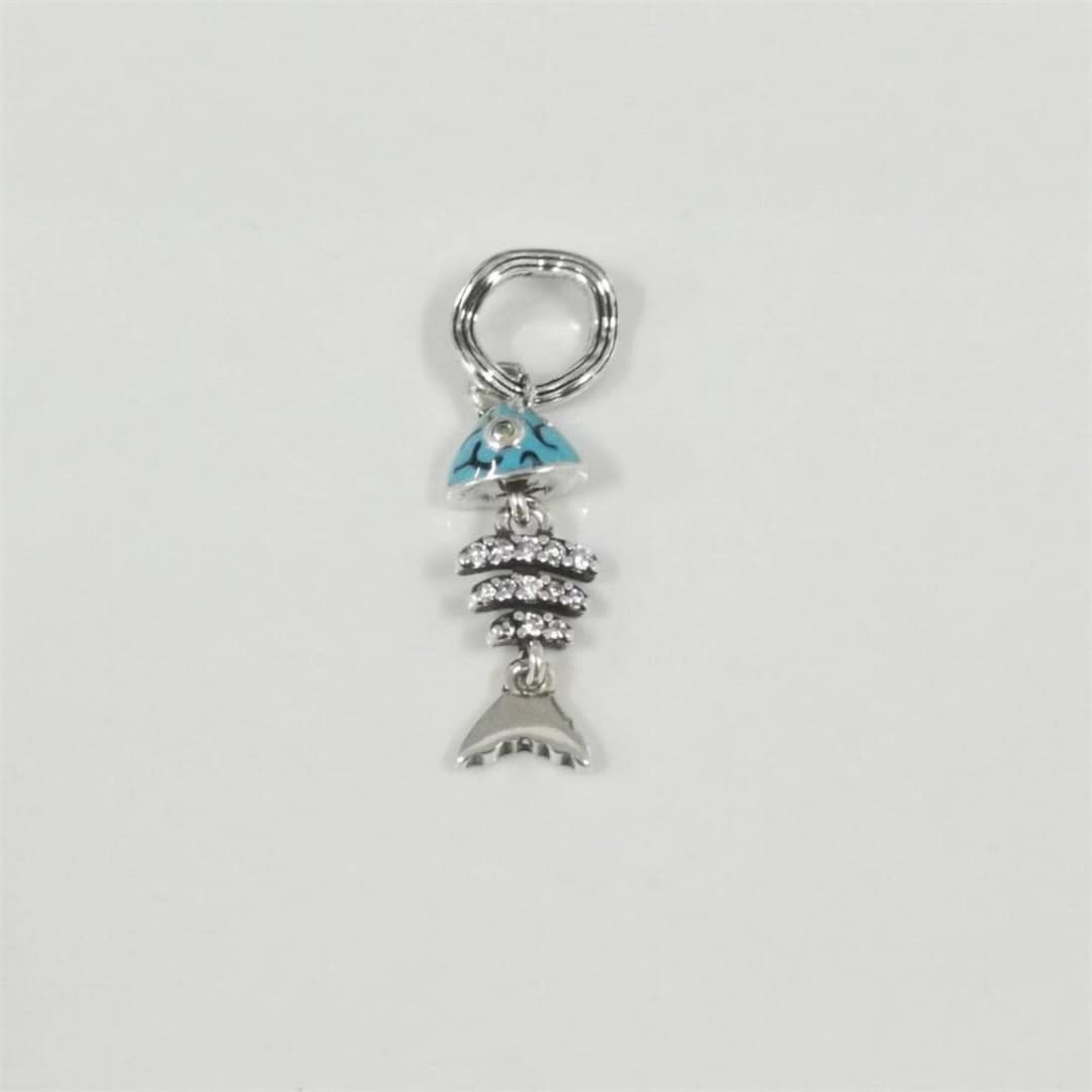 PANDORA Turquoise-coloured Fishbone Dangle Charm