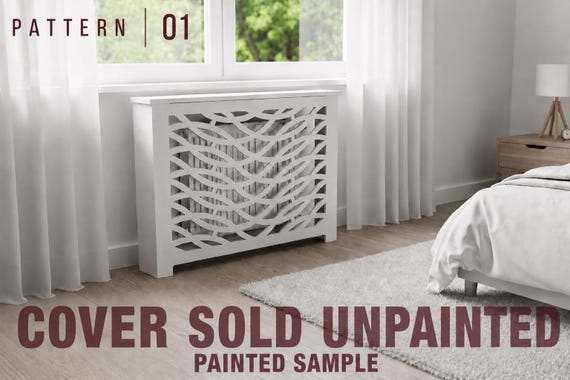 Custom Unfinished MDF Radiator Cover Kit | Heater Cabinet, Modern Screen