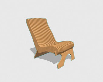 Fichier DXF 3D pour fauteuil de relaxation pour découpe CNC ou laser pour contreplaqué 0,71 pouce