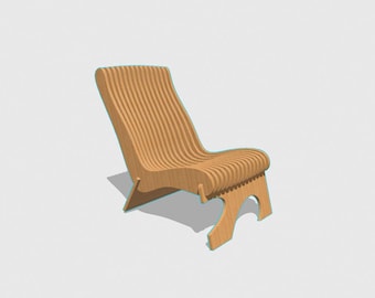 Relaxsessel 3D-DXF-Datei für CNC- oder Laserschnitt für Sperrholz 18mm
