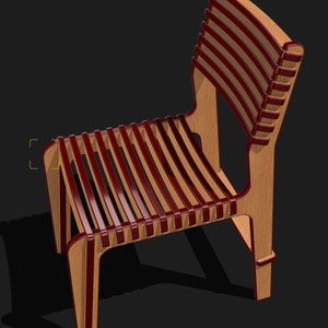 Parametrisk middagsstol DXF-fil: CNC-laserskuren plywood (0,71 tum)