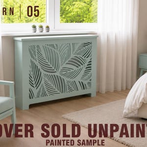 Custom Unfinished MDF Radiator Cover Kit | Heater Cabinet, Modern Screen image 5