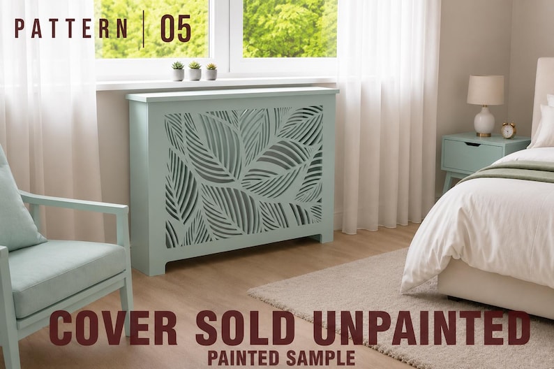 Custom Unfinished MDF Radiator Cover Kit | Heater Cabinet, Modern Screen image 5