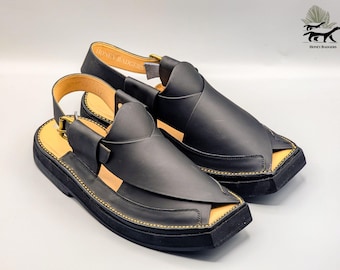 Handmade Leather Peshawari Chappal Sandals, Pakistan
