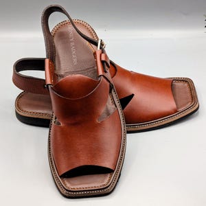 Open Sandals Genuine Leather Handmade Peshawari Chappal |Traditional| Premium Quality Peshawari Men&#39;s Chappal