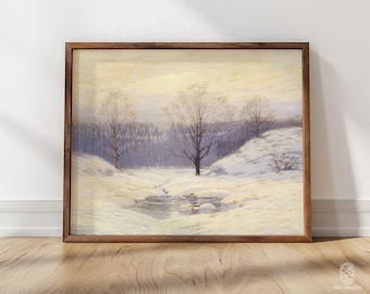 Morning Haze, Leonard Ochtman | Winter Decor, Winter Scene Painting, Christmas Art, Framed Print, Winter Landscape (1909)