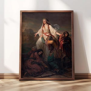 Tod der Wanda | Gerahmter Druck | Piotrowski, 1859 | Polnisches Meisterwerk, emotionaler Kunstdruck, Vintage Europäische Kunst