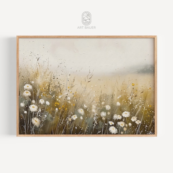Wheat and Spring Flowers | Rustic Decor, Nature Art, Wall Art Print, Colour Field Art, Poster Print, Trockenblumen