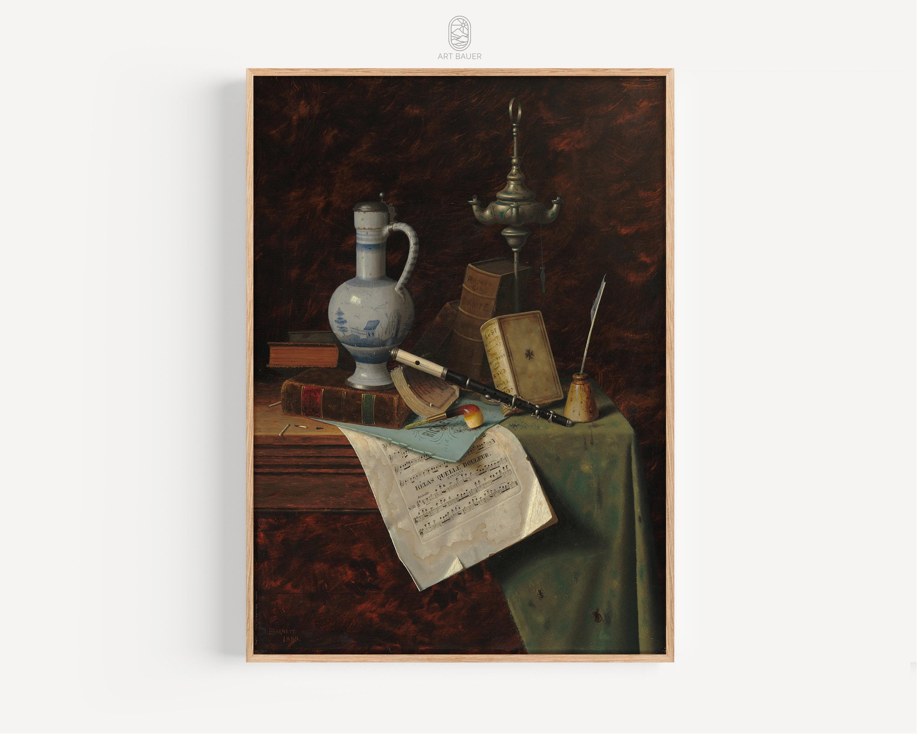 My Gems | William Harnett, 1888 | Music Print, Vintage art, American Art Print, Realism Art, Living Room Art | Gallery Print