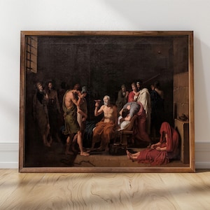 Dood van Socrates, François Fabre | Griekse kunstprint, cadeau voor geschiedenisfanaat, filosofieprint, Dark Academia (1802)