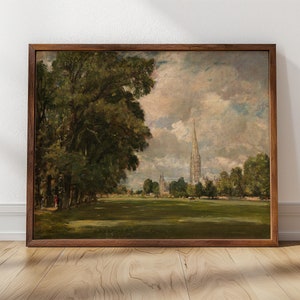 Salisbury Kathedrale, John Constable (1820) | Kirche Kunstdruck, Wolken Malerei, Cottagecore, Constable Art