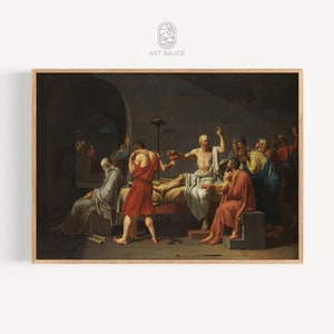 De dood van Socrates, Jacques David (1787) | Filosofische kunst, Griekse kunstafdruk, Grieks decor, filosofieafdruk, Socrates-kunst | Galerijafdruk