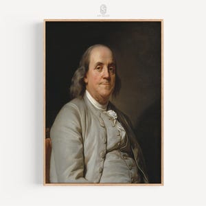 Benjamin Franklin | Joseph Duplessis, 1785 | Ben Franklin, Founding Father, American Revolution, Historical Art, Office Art | Gallery Print
