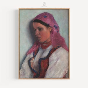 Mädchen aus Bronowice | Gierymski, 1893 | Weibliches Porträt, Polnisches Meisterwerk, Elegantes Mädchen Kunstwerk | Galerie Druck