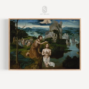 Baptism of Christ | Joachim Patinir, 1515 | Religious Art Print, Religious Artwork, Baptism of Christ, Renaissance Art | Gallery Print