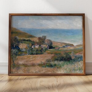 Costa cerca de Wargemont, Auguste Renoir / Arte impresionista, obra enmarcada, escena costera, decoración con vista al mar (1880)