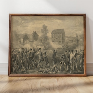 Battle of Lexington, John Daniels (1903) | Framed Print | Independence Day, Colonial America, Revolutionary War, American Art