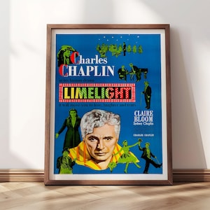 Limelight-filmposter | Ingelijste print | 1952 | Charlie Chaplin, vintage filmposter, klassieke filmafdruk, filmkunst