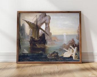 Ulysses und die Sirenen | Gerahmter Druck | Gustave Moreau, 1880 | Sirenen Kunst, Ulysses und Sirenen, Die Odyssee, Homer, Mythologie Kunst