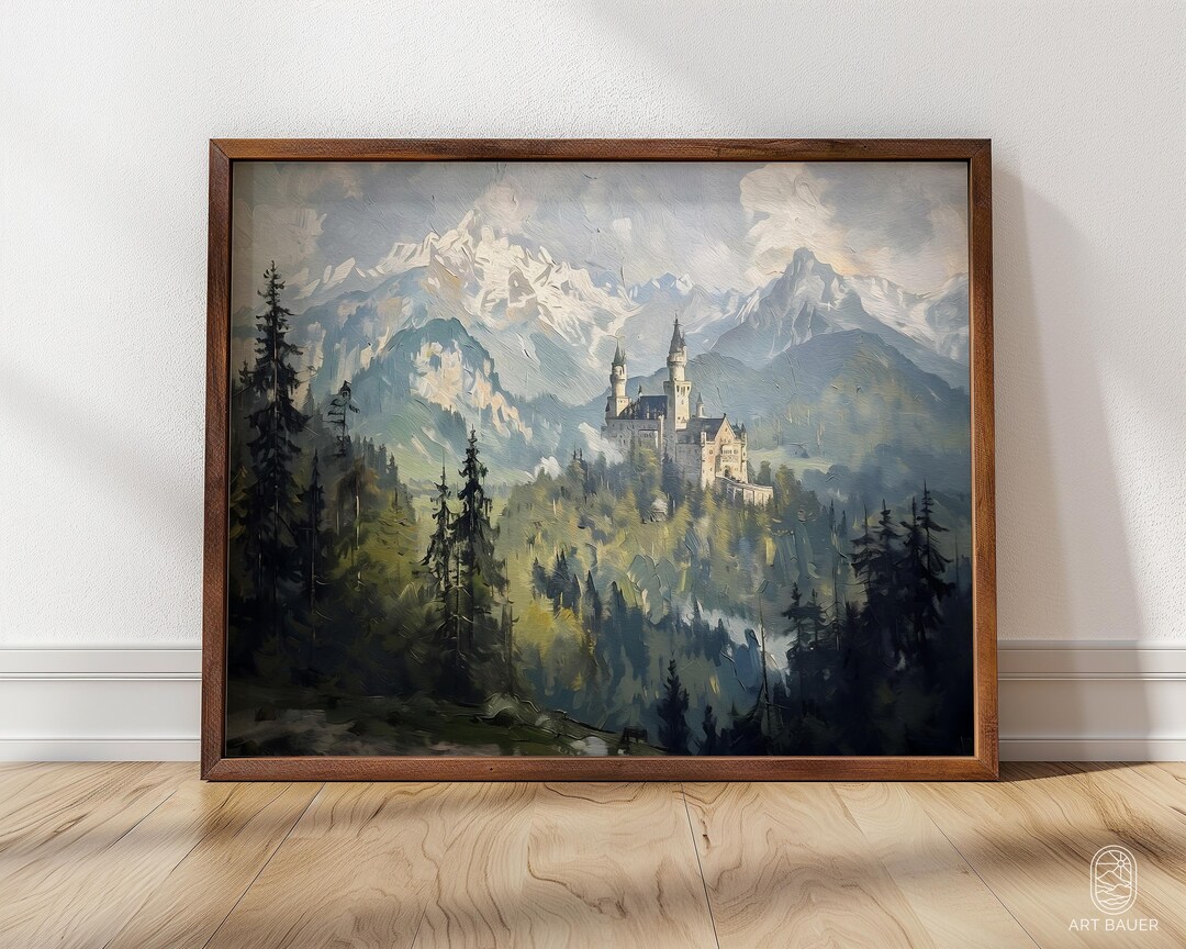 Fairytale Castle Landscape | Framed Print | Enchanting Castle Art, Magical Landscape, Magic Castle Decor