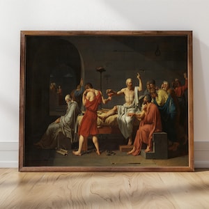 De dood van Socrates, Jacques David (1787) | Filosofische kunst, oude Griekse kunstprint, cadeau voor geschiedenisfanaat, filosofie print