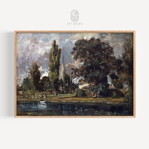 Salisbury Kathedrale von River Avon , John Constable (1820) | Constable Landschaft, Kirche, Landschaft, Cottage Dekor, Kirche Druck | Galerie Druck