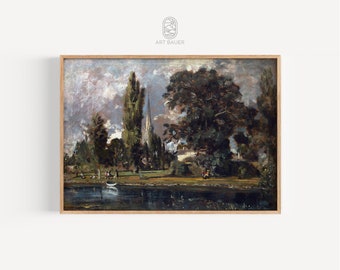 Salisbury Kathedrale von River Avon , John Constable (1820) | Constable Landschaft, Kirche, Landschaft, Cottage Dekor, Kirche Druck | Galerie Druck
